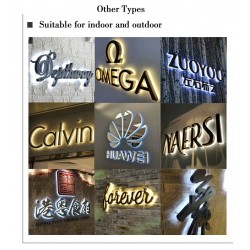 Outdoor 3D Backlit Custom Coffee Shop/Store Logo Signage Maker Front Illuminated Stainless Letters