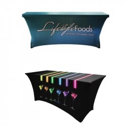 Custom LOGO Indoor/Outdoor Elastic Advertising Tablecloth - 4FT/6FT/8FT Spandex Printing Table Cover