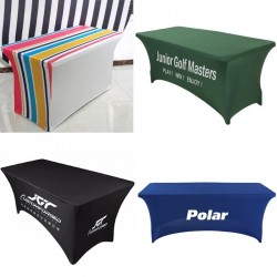 Custom LOGO Indoor/Outdoor Elastic Advertising Tablecloth - 4FT/6FT/8FT Spandex Printing Table Cover