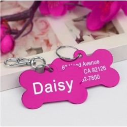 Bone Shaped Custom Alloy Personalized ID Tag for Pets & Animals Collar Accessories