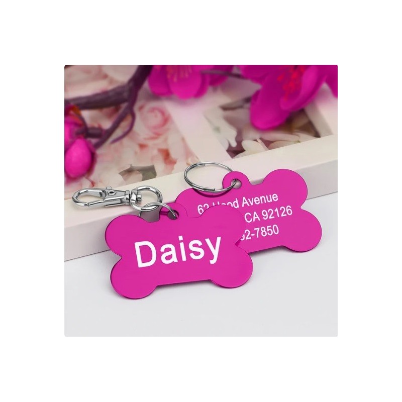 Bone Shaped Custom Alloy Personalized ID Tag for Pets & Animals Collar Accessories