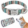 Adjustable Nylon Dog Collar - Personalized Dogs Cat ID Collars With Engraved Name Buckle for Small Medium & Large Dogs