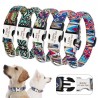 Adjustable Nylon Dog Collar - Personalized Dogs Cat ID Collars With Engraved Name Buckle for Small Medium & Large Dogs