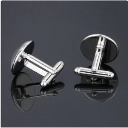 Men's Fashion A-Z Single Alphabet Cufflinks Silver Color Letter Cuff Button for Male Gentleman Shirt Wedding Cuff Links Gifts